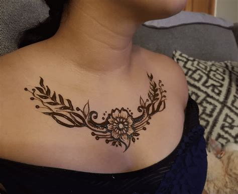 chest henna tattoo